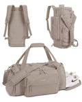 4-IN-1 Duffle Bags for Women Lightweight Gym Bag with Shoe Compartment Waterproof 30L Travel Carry on Luggage Storage
