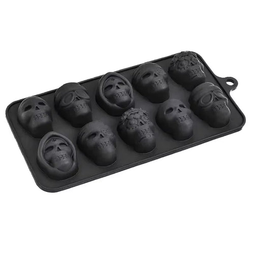 3D Skull Ice Cube Mold – Reusable Silicone Tray for Whiskey, Cocktails & Desserts