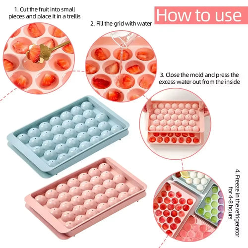 Family 33 Ice Cube Trays Hockey PP Mold Frozen Whiskey Ball Popsicle Fridge Ice Cube Box Lollipop Making Gifts Kitchen Tools