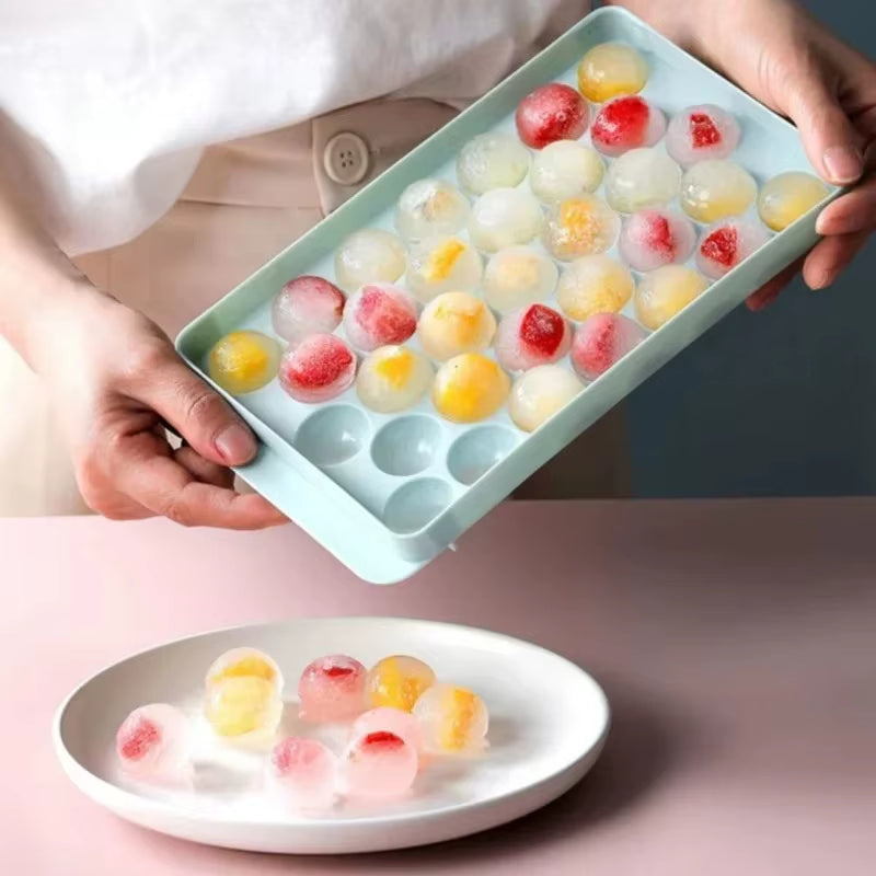 Family 33 Ice Cube Trays Hockey PP Mold Frozen Whiskey Ball Popsicle Fridge Ice Cube Box Lollipop Making Gifts Kitchen Tools