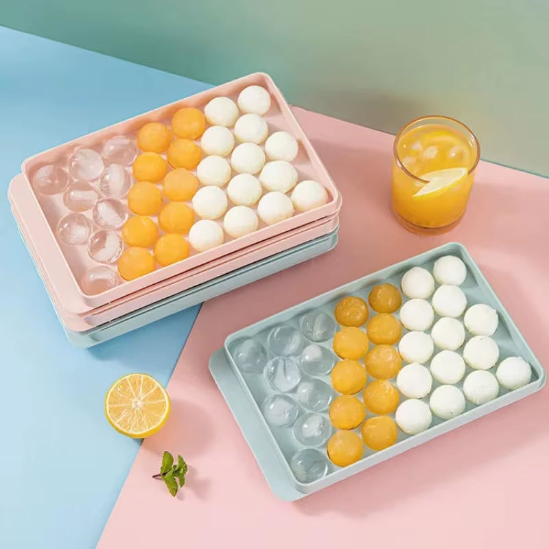 Family 33 Ice Cube Trays Hockey PP Mold Frozen Whiskey Ball Popsicle Fridge Ice Cube Box Lollipop Making Gifts Kitchen Tools