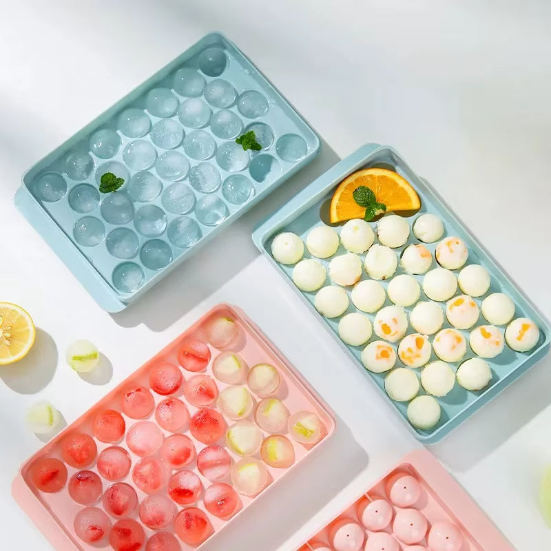 Family 33 Ice Cube Trays Hockey PP Mold Frozen Whiskey Ball Popsicle Fridge Ice Cube Box Lollipop Making Gifts Kitchen Tools