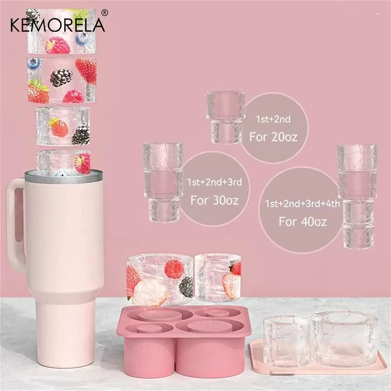 Perfect Fit Ice Mold for Tumblers – Round Silicone Tray for 20–40 oz Cups & Summer Drinks