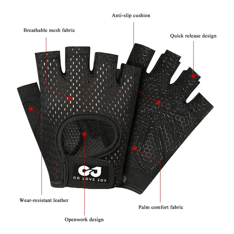 Performance Fitness Gloves – Half Finger Grip Gloves for Weightlifting & Training