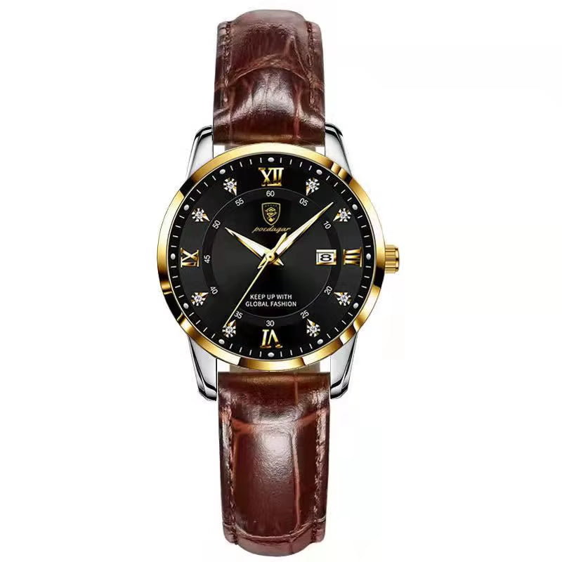 Women’s Luxury Quartz Watch – Waterproof Luminous Stainless Steel Date Wristwatch (Elegant Gift for Her)