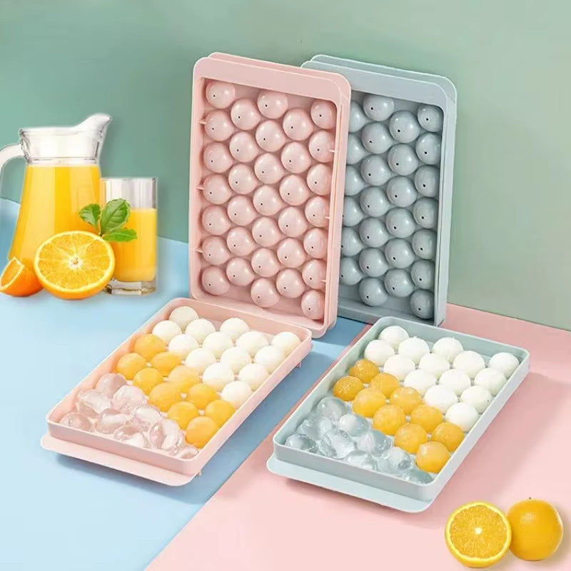 Family 33 Ice Cube Trays Hockey PP Mold Frozen Whiskey Ball Popsicle Fridge Ice Cube Box Lollipop Making Gifts Kitchen Tools