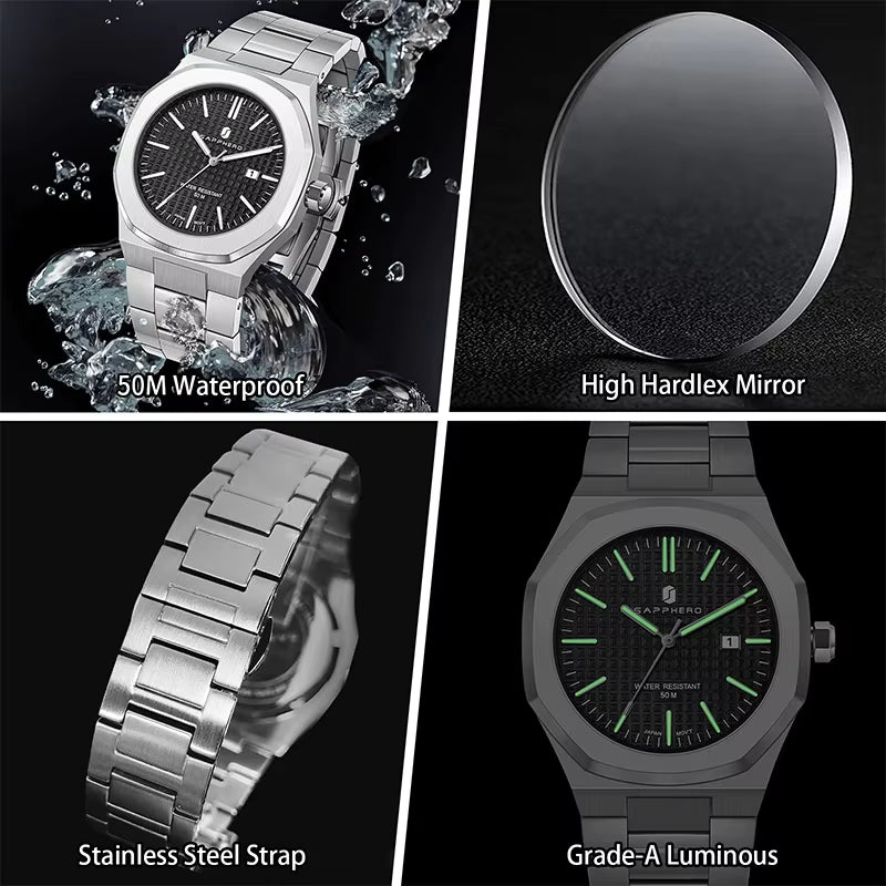 Men’s Luxury Classic Watch – Stainless Steel Business & Sports Wristwatch with Precision Imported Movement