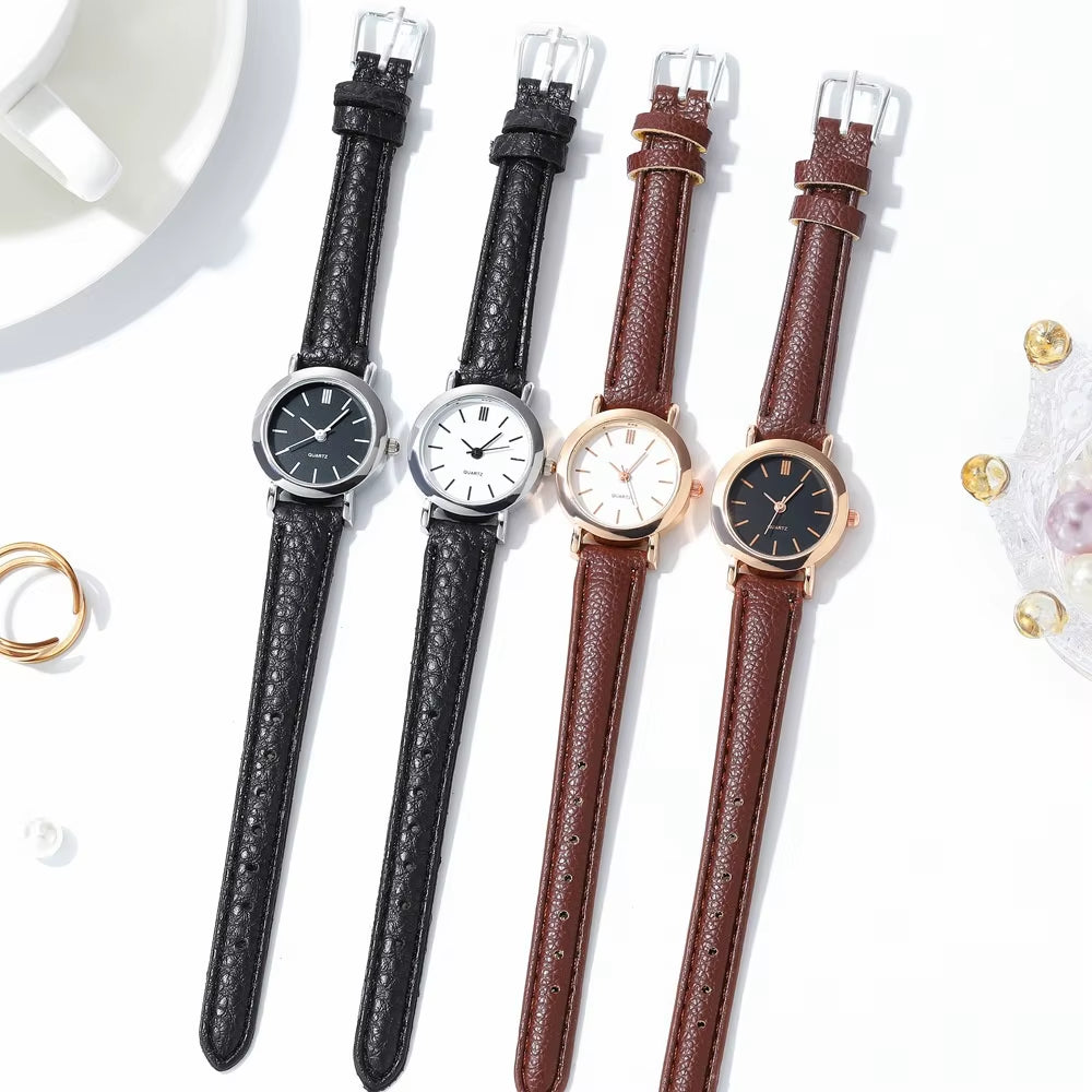 Women’s Small Dial Fashion Watch – Casual Leather Band Quartz Wristwatch